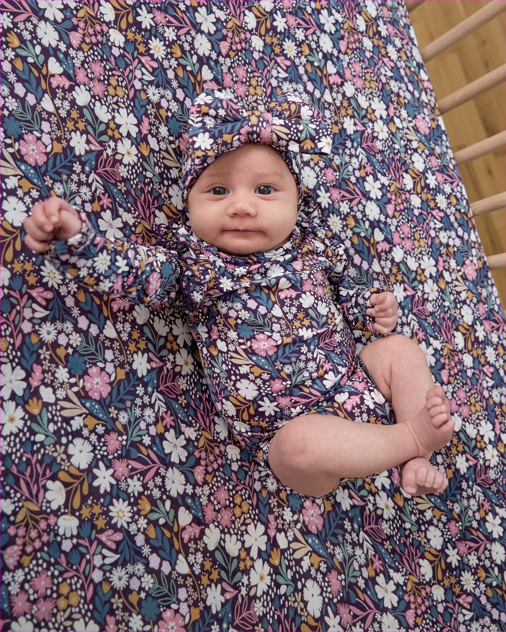 Midnight Petals Flutter Bodysuit