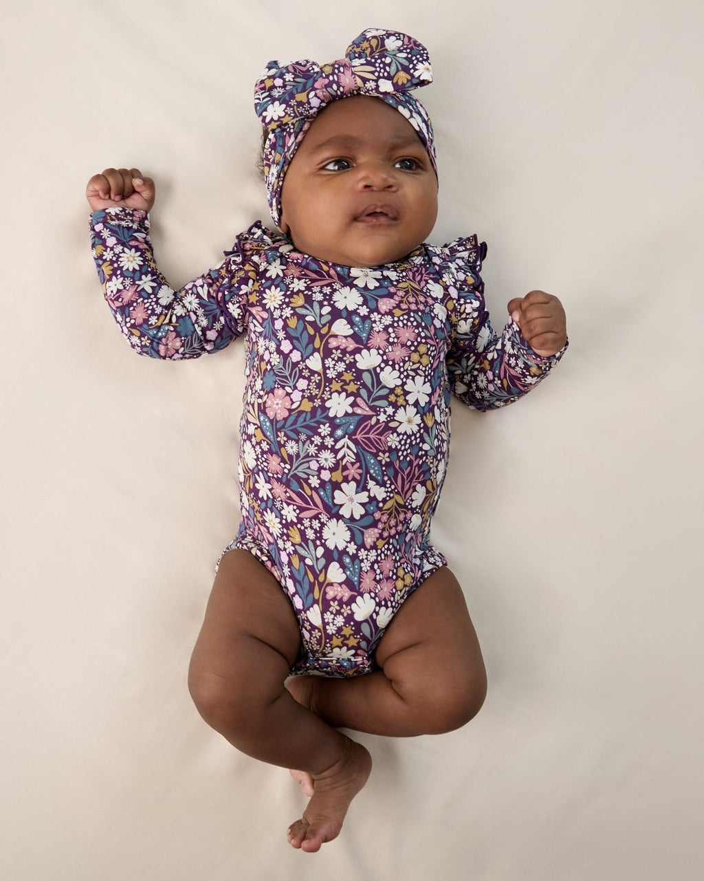 Midnight Petals Flutter Bodysuit