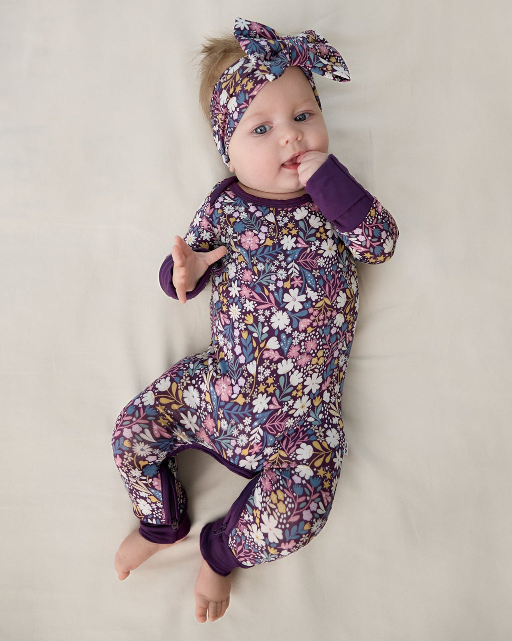 Midnight Petals Crescent Zippy